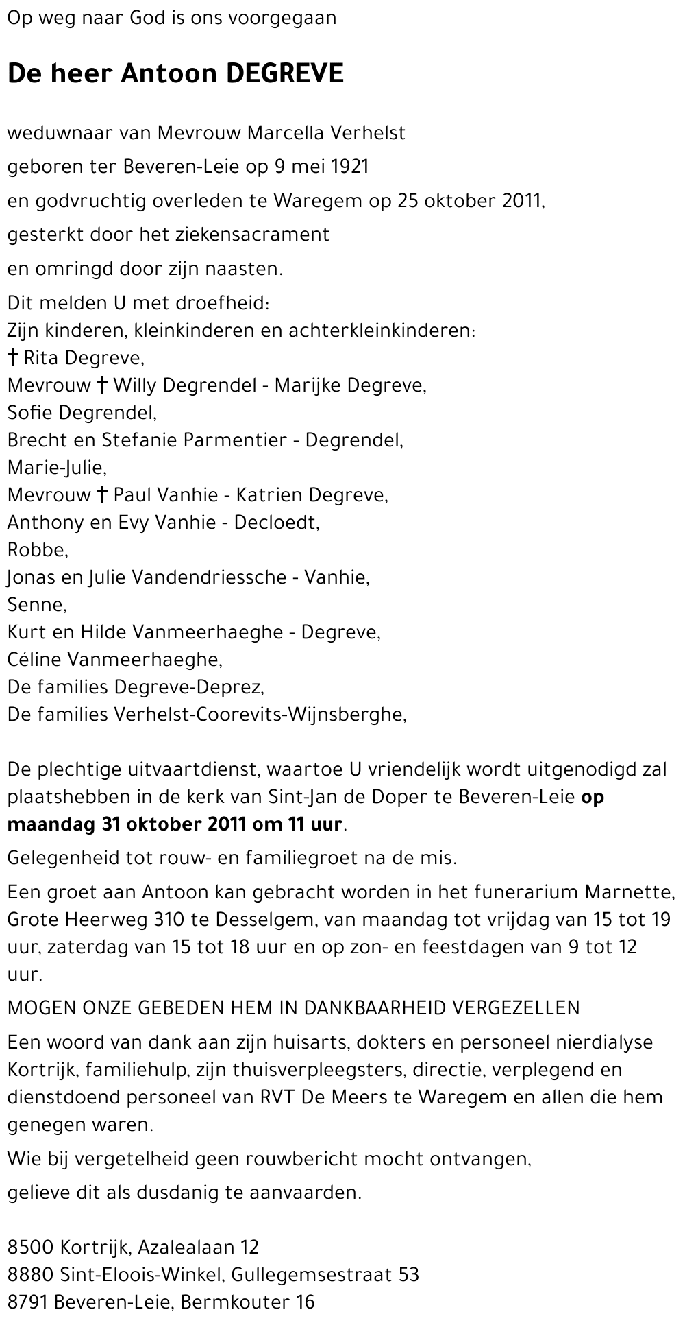 Antoon DEGREVE