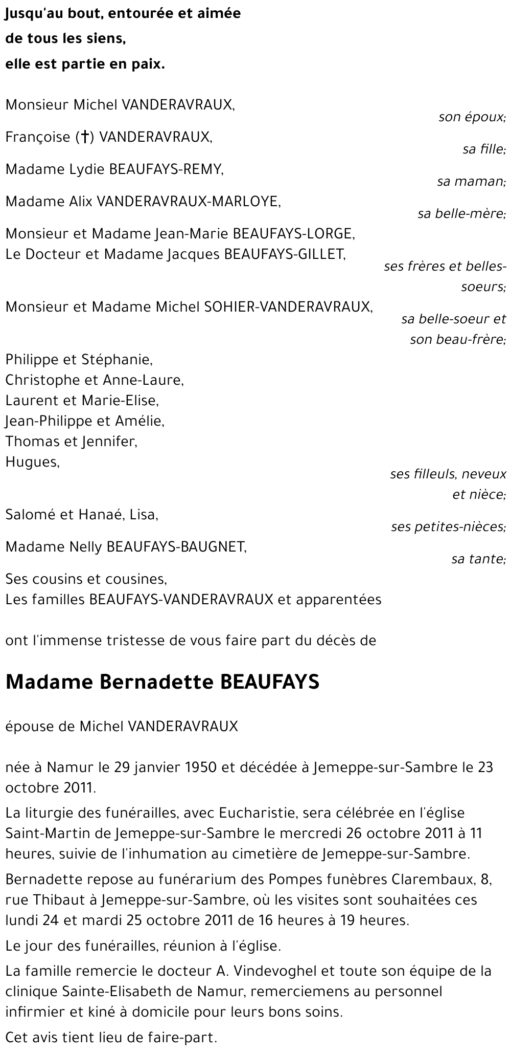 Bernadette BEAUFAYS