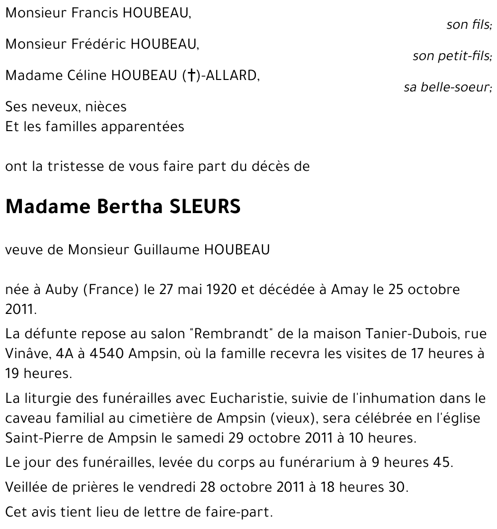 Bertha SLEURS