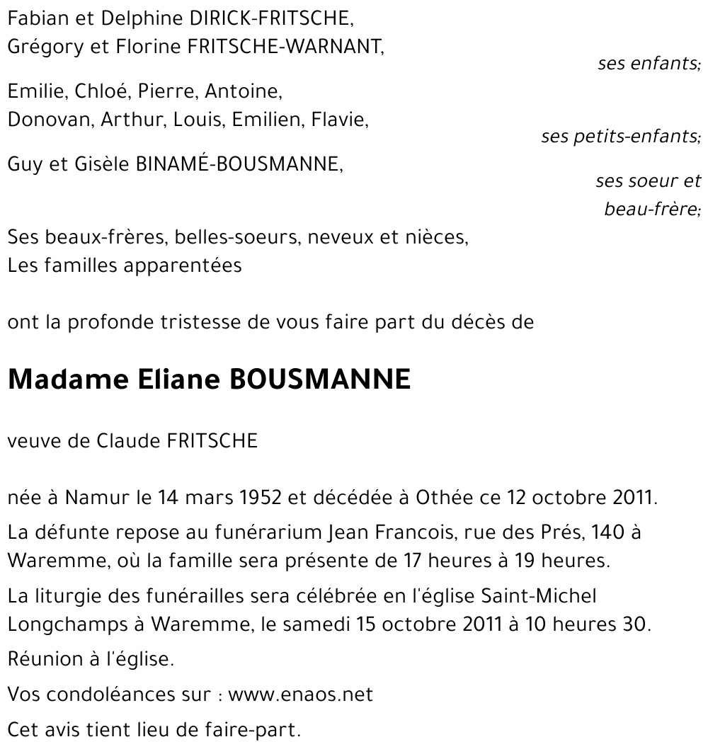 Eliane BOUSMANNE