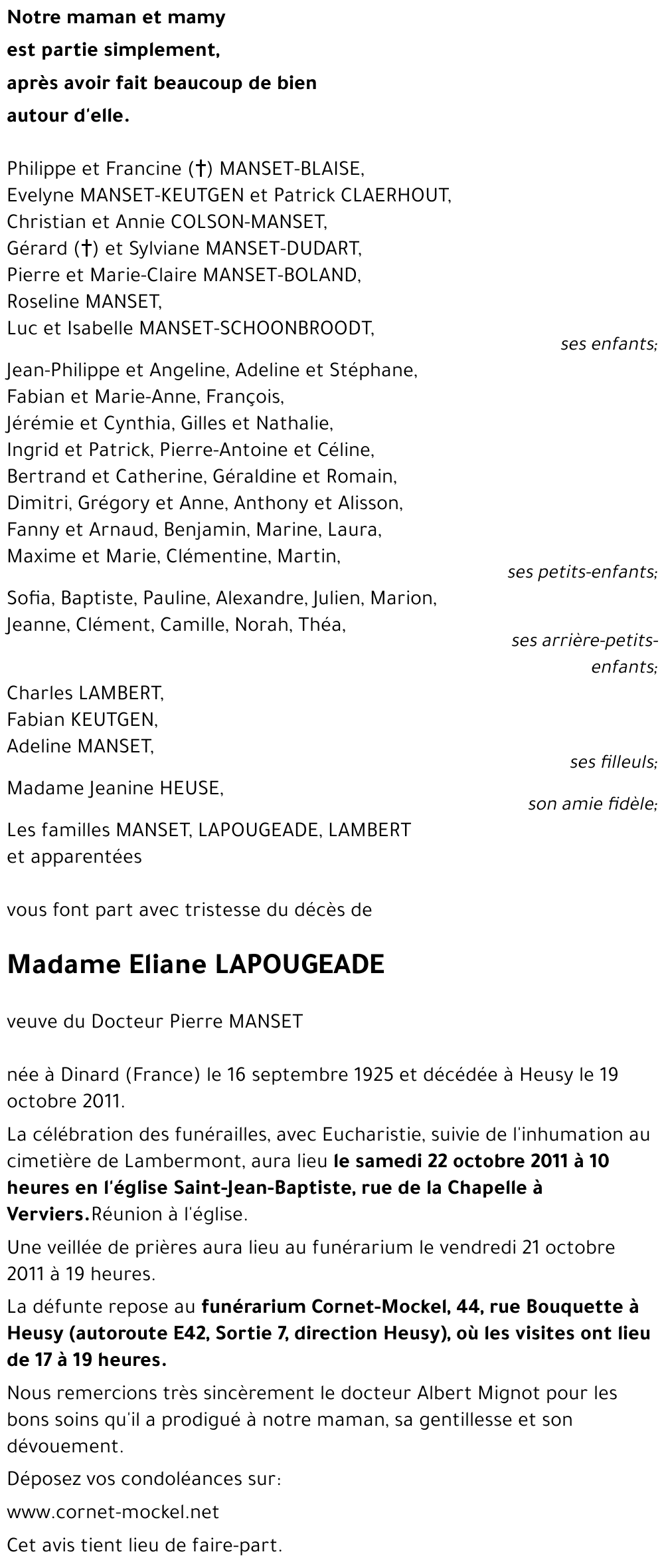 Eliane LAPOUGEADE