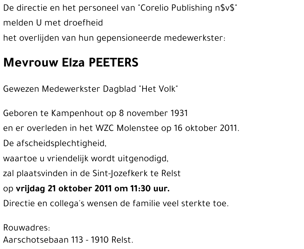 Elza PEETERS