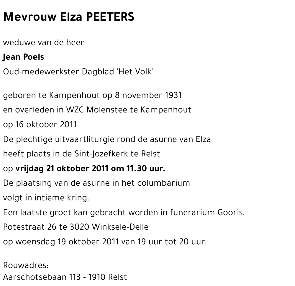 Elza PEETERS