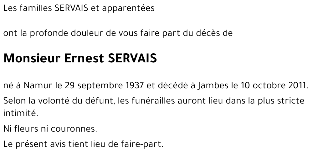 Ernest SERVAIS