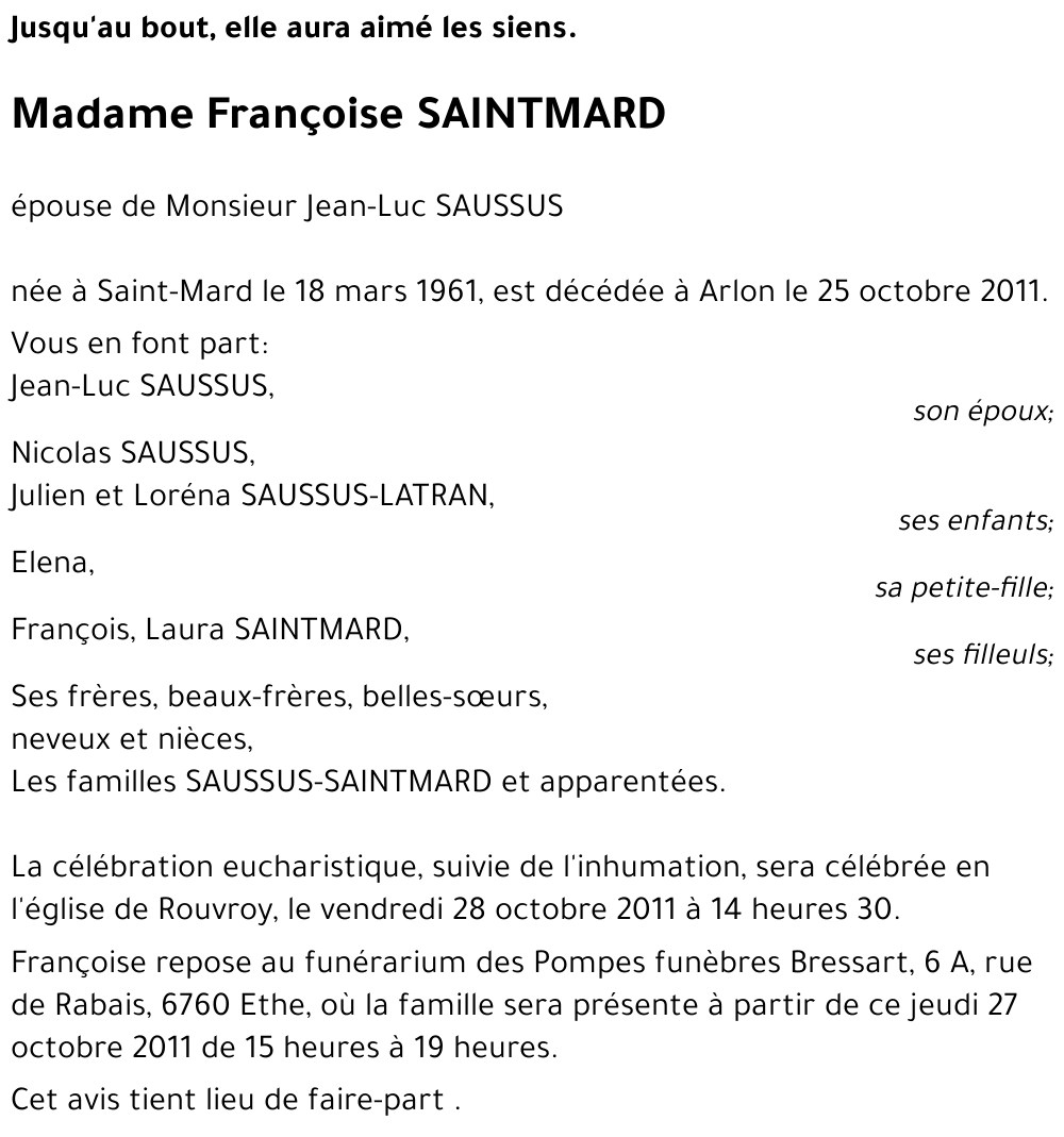 Françoise SAINTMARD