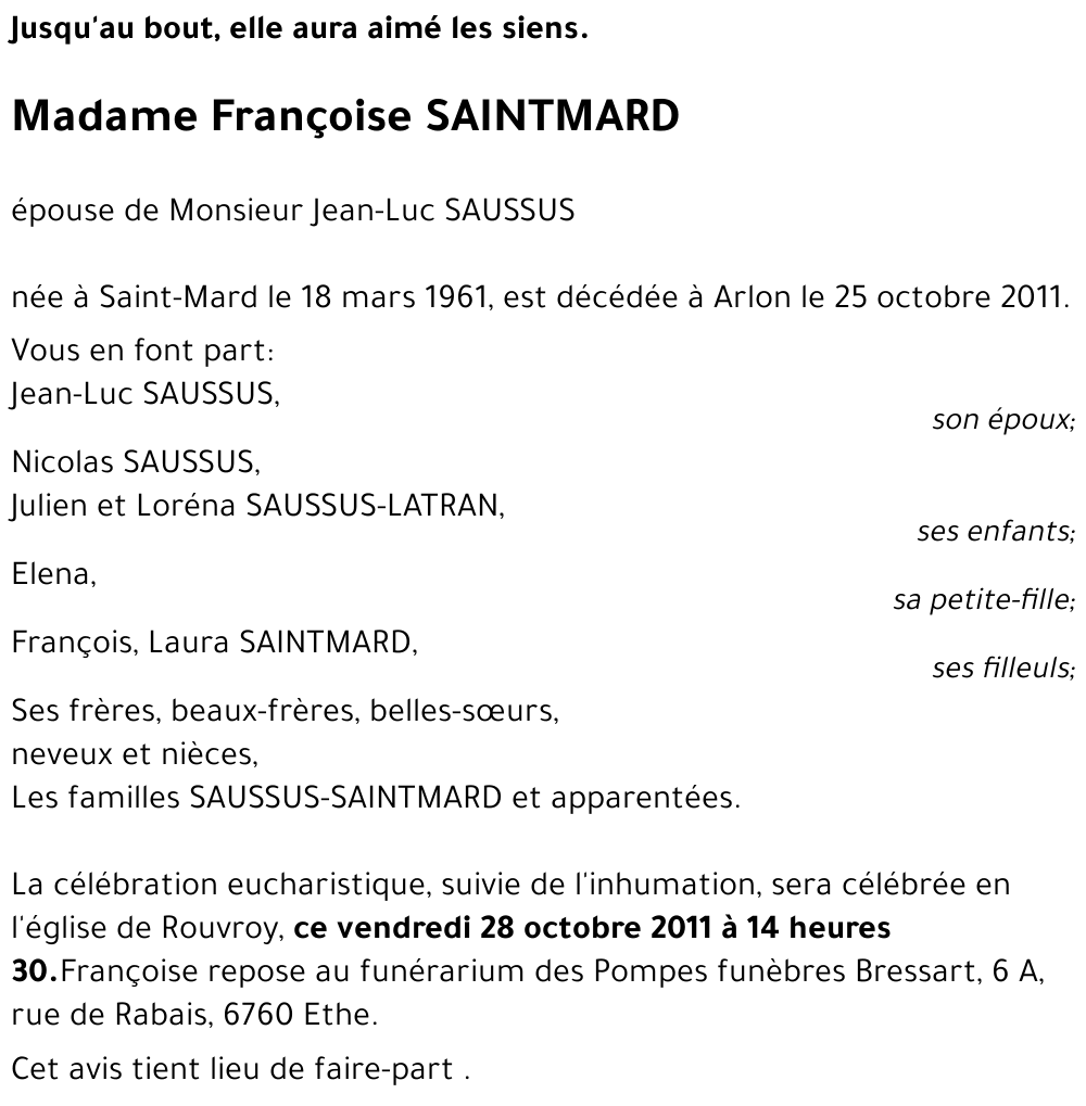 Françoise SAINTMARD