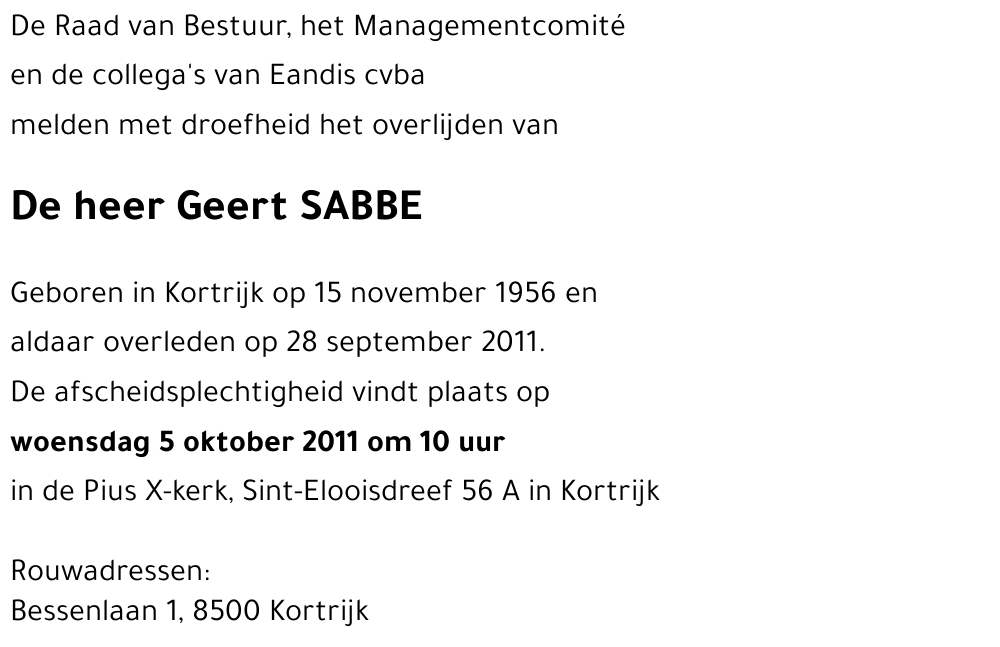 Geert SABBE