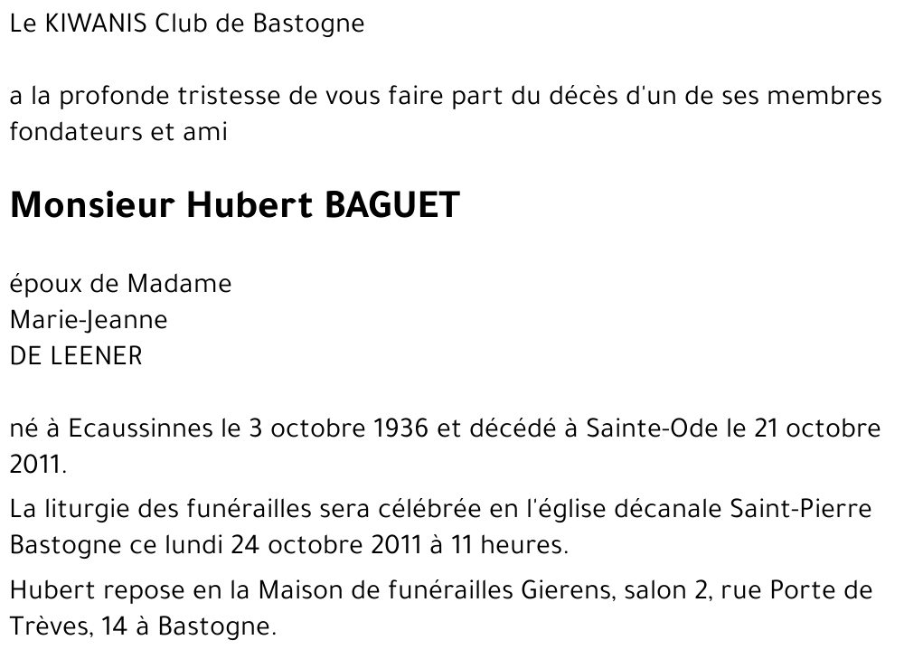 Hubert BAGUET