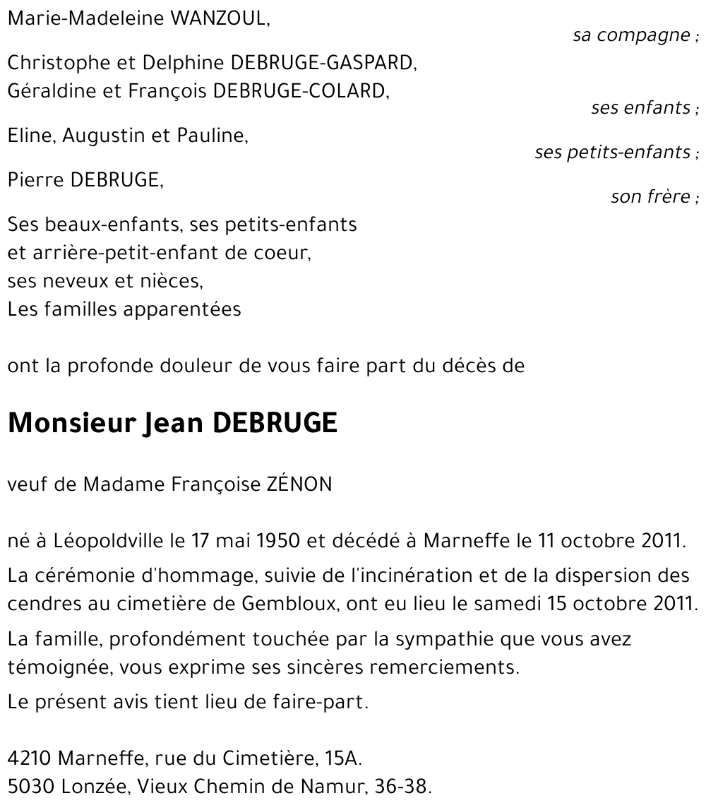 Jean DEBRUGE