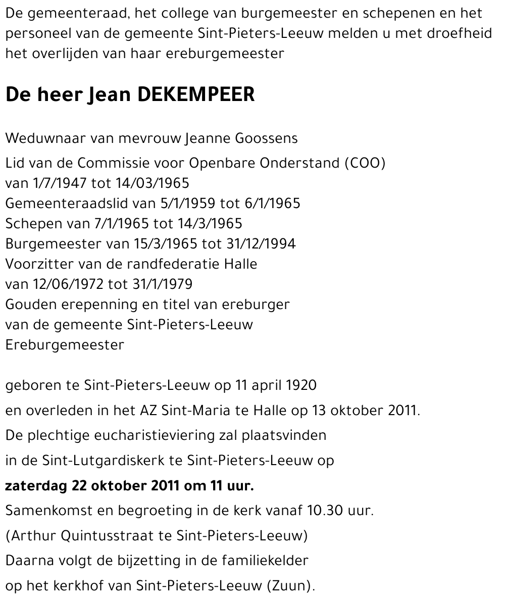 Jean DEKEMPEER