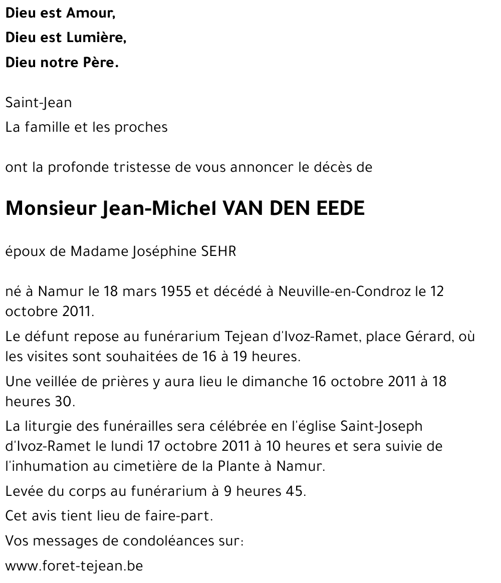 Jean-Michel VAN DEN EEDE