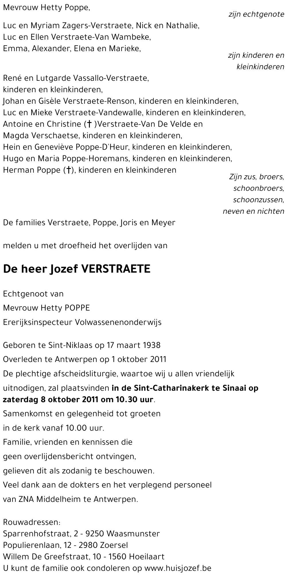 Jozef VERSTRAETE