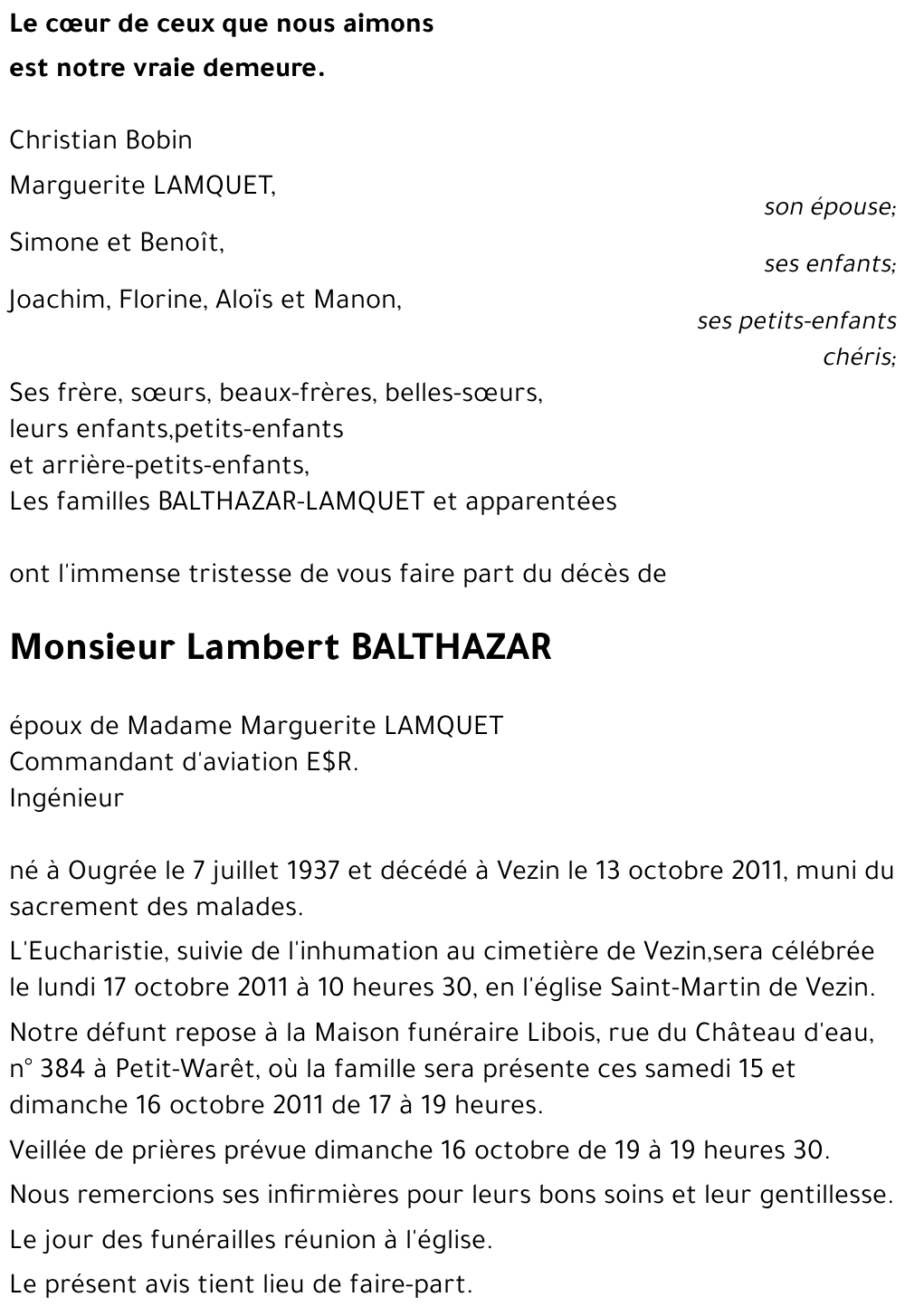 Lambert BALTHAZAR