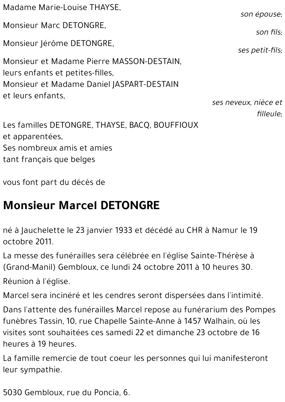 Marcel DETONGRE