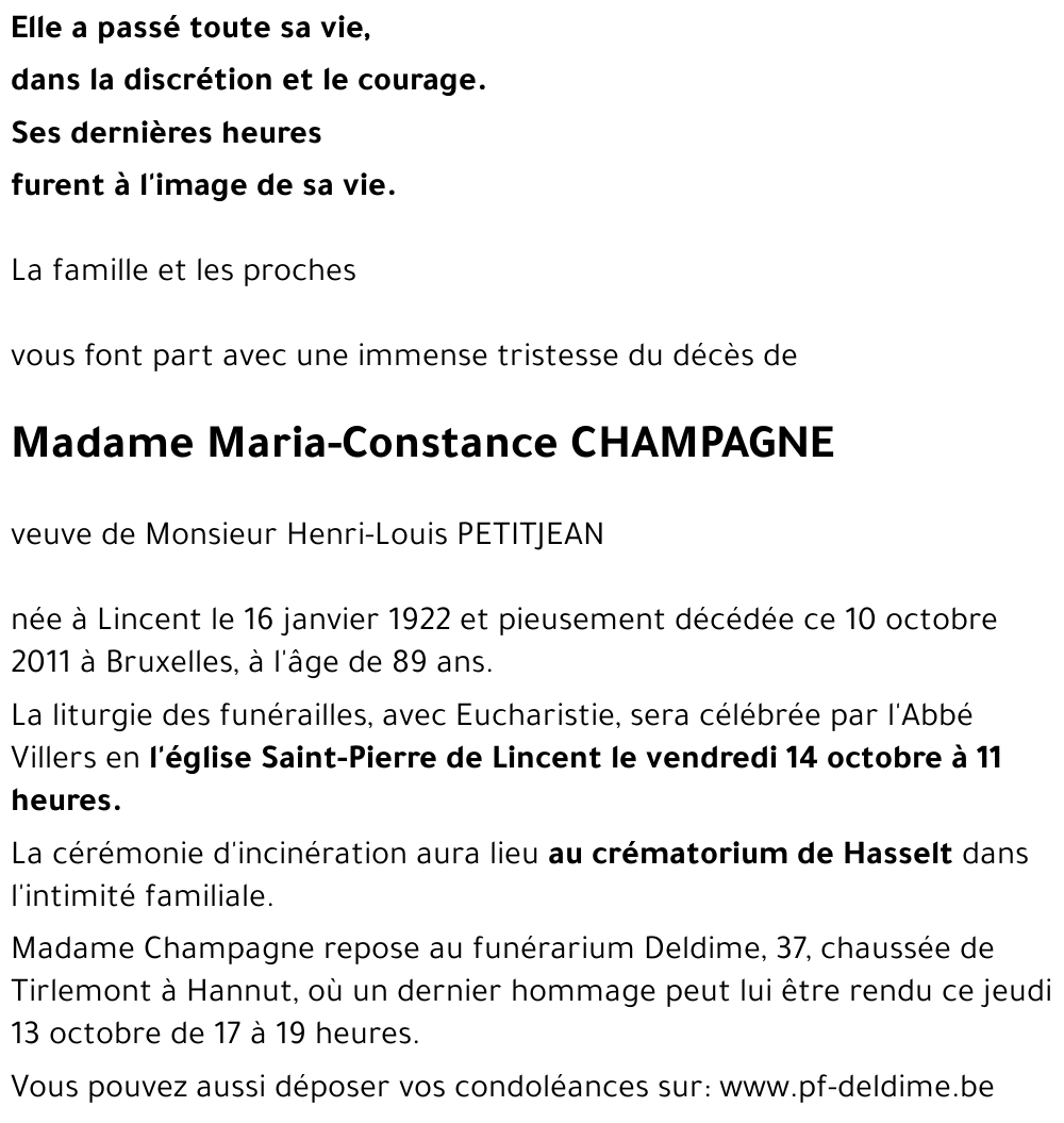 Maria-Constance CHAMPAGNE