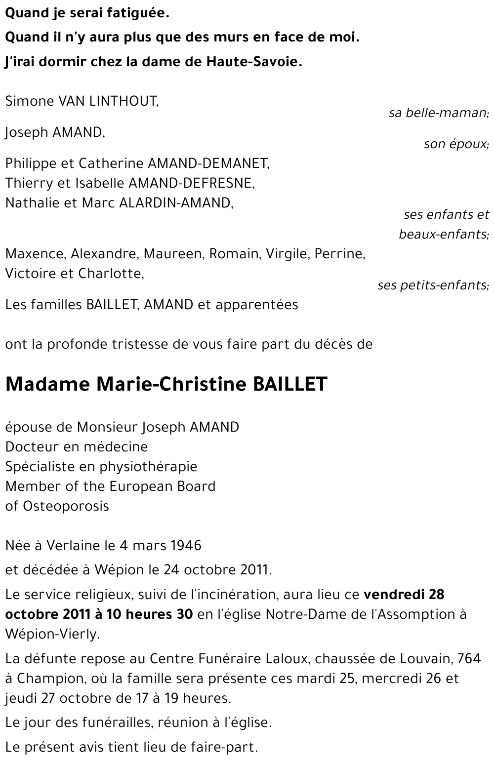 Marie-Christine BAILLET