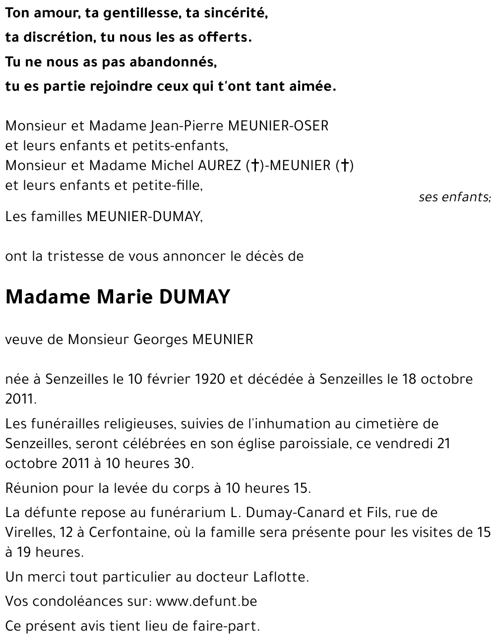 Marie DUMAY