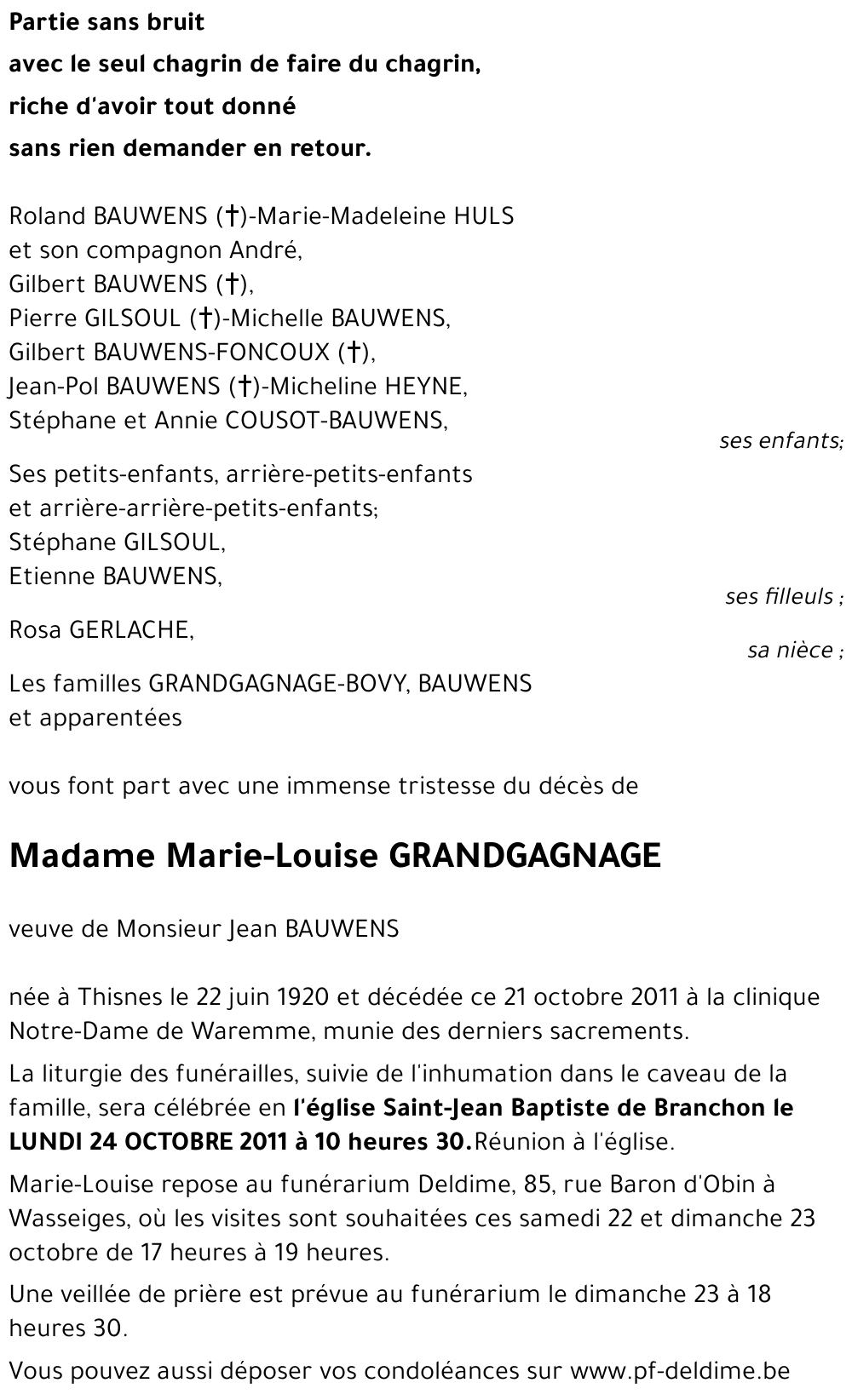 Marie-Louise GRANDGAGNAGE