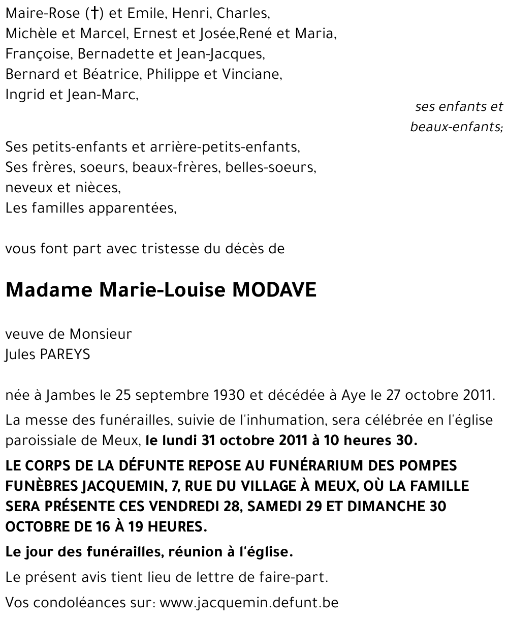 Marie-Louise MODAVE