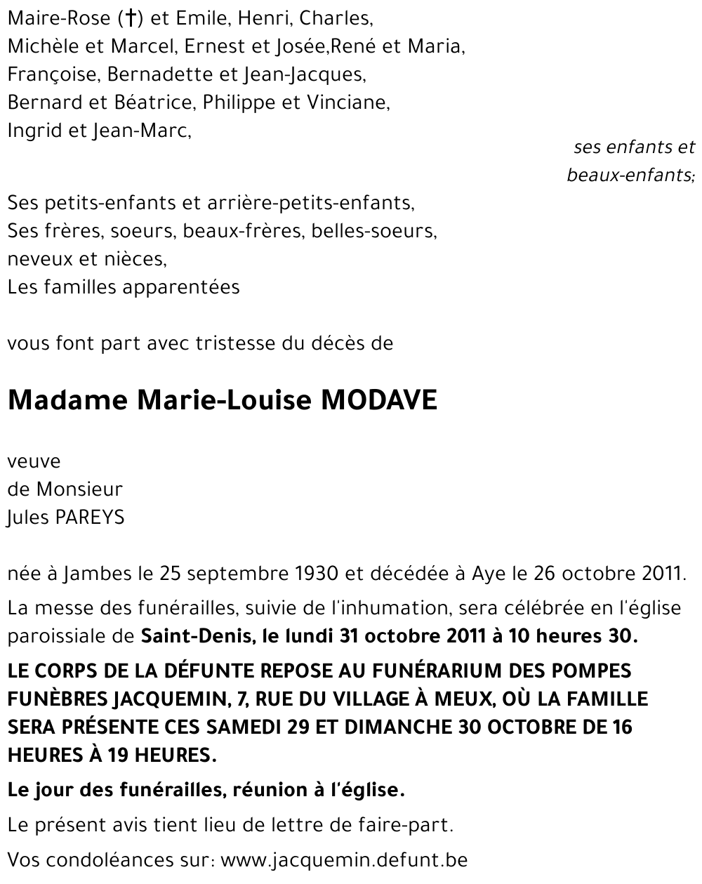 Marie-Louise MODAVE