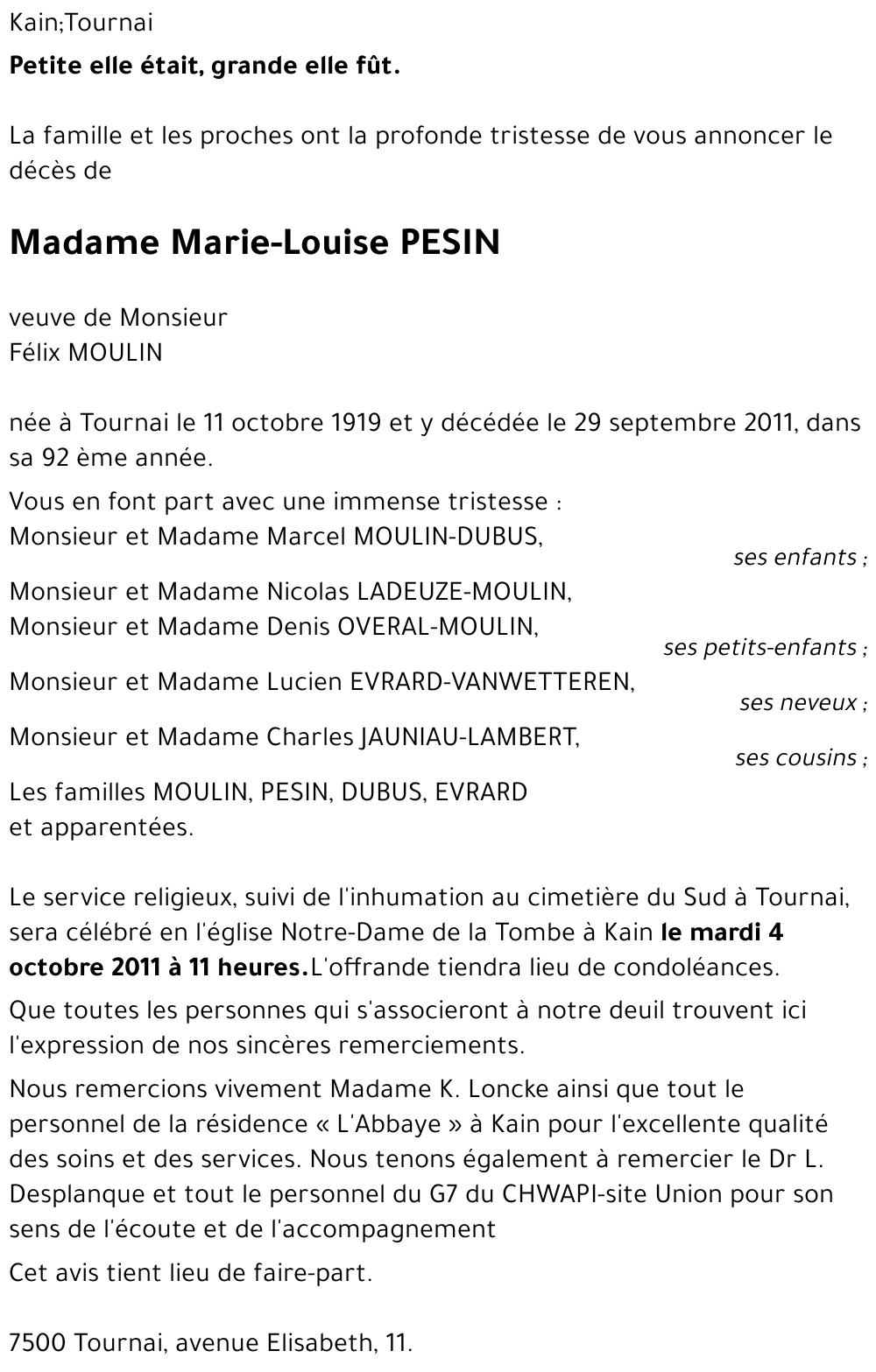 Marie-Louise PESIN