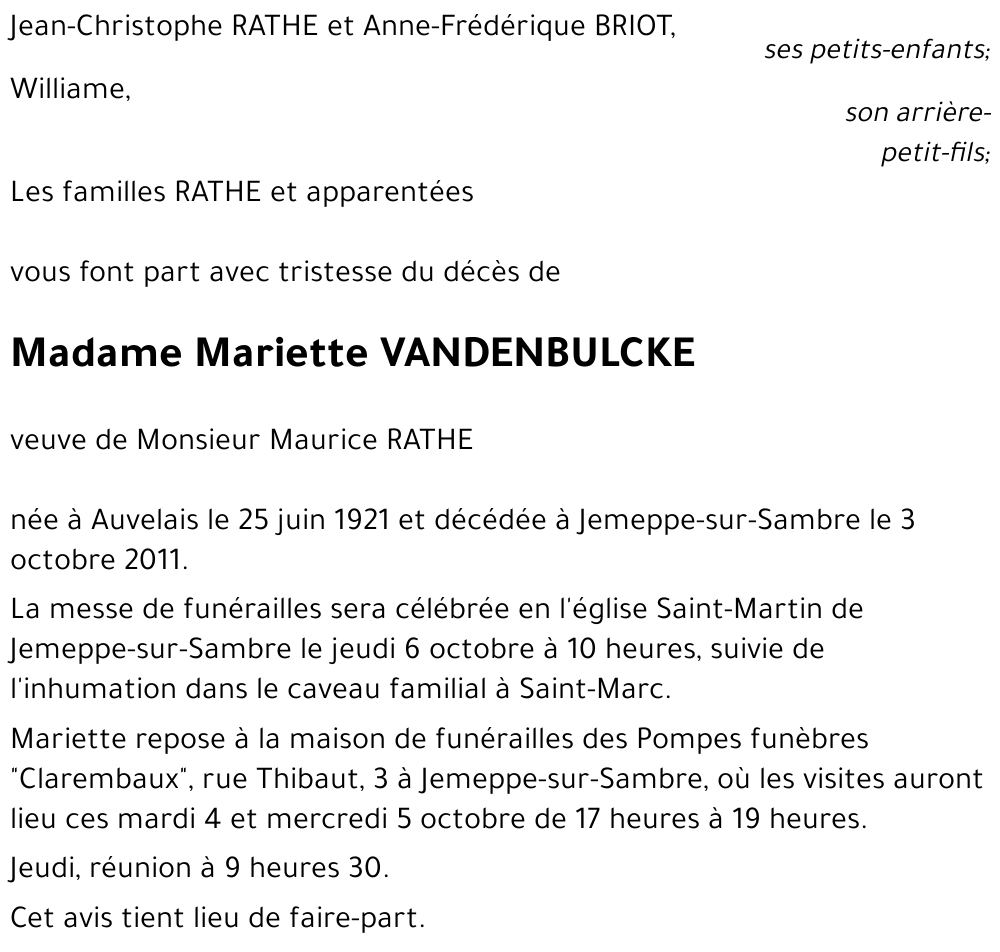 Mariette VANDENBULCKE