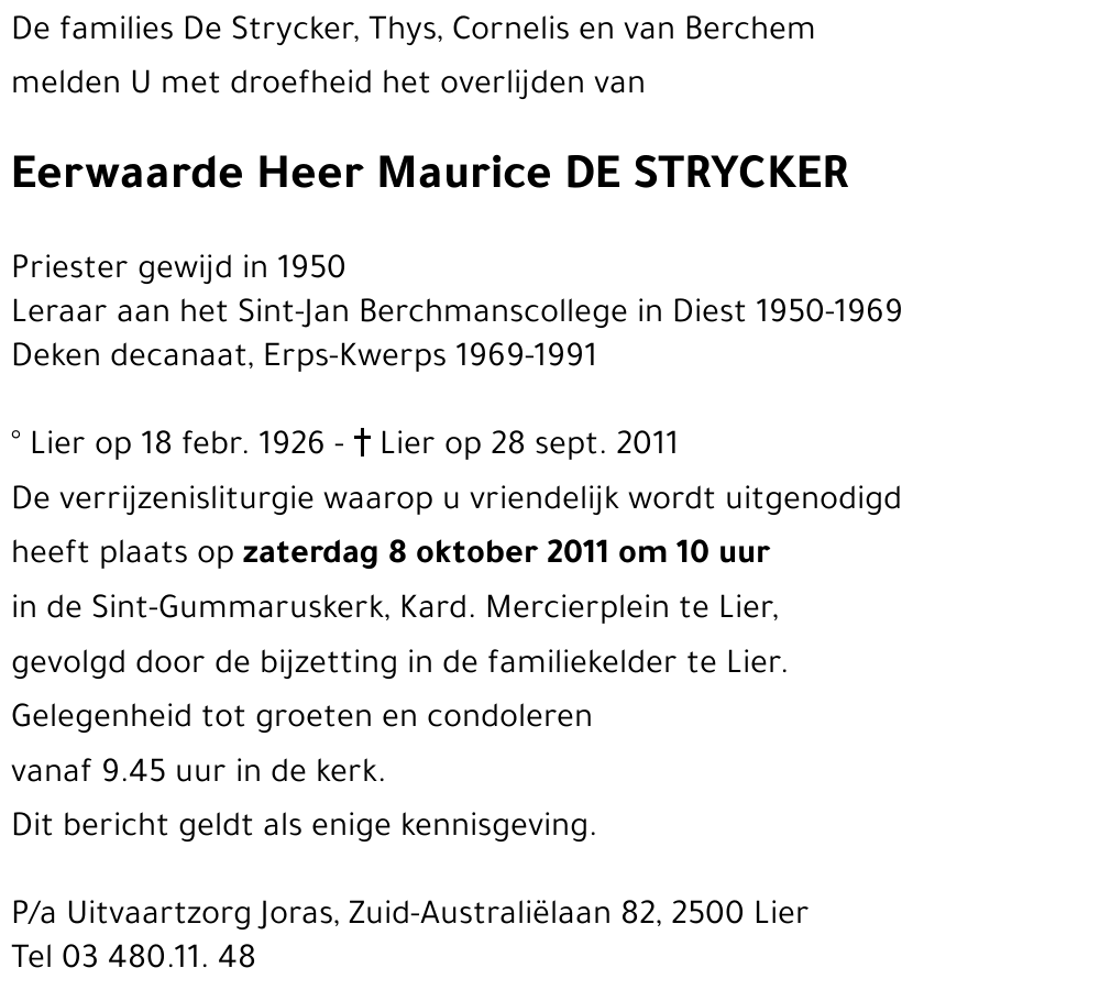 Maurice DE STRYCKER