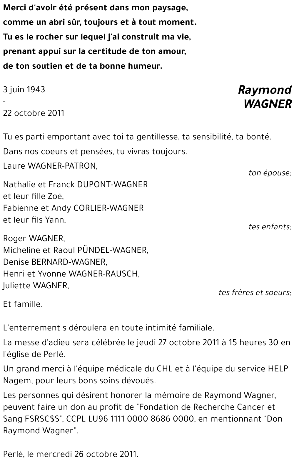 Raymond WAGNER
