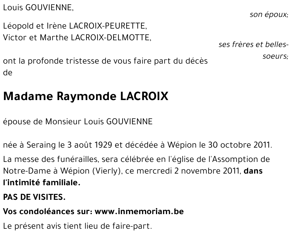 Raymonde LACROIX