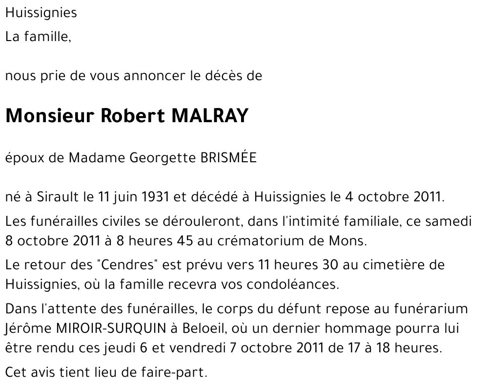 Robert MALRAY