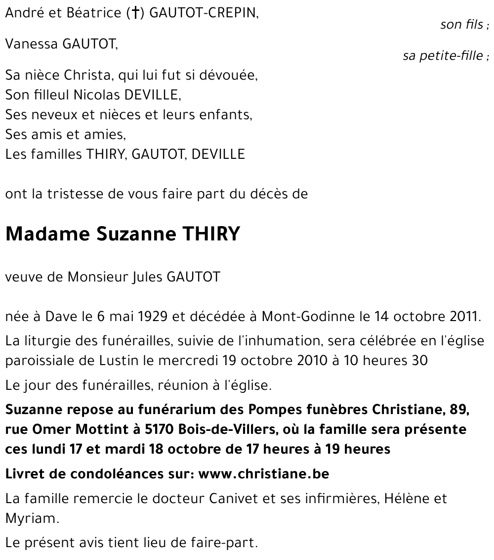 Suzanne THIRY