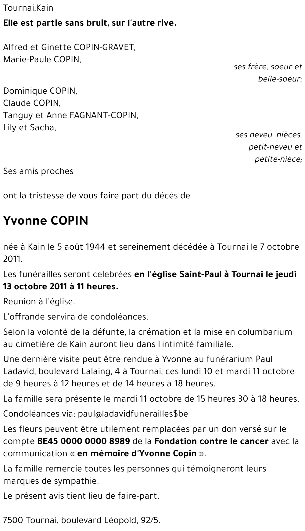 Yvonne COPIN