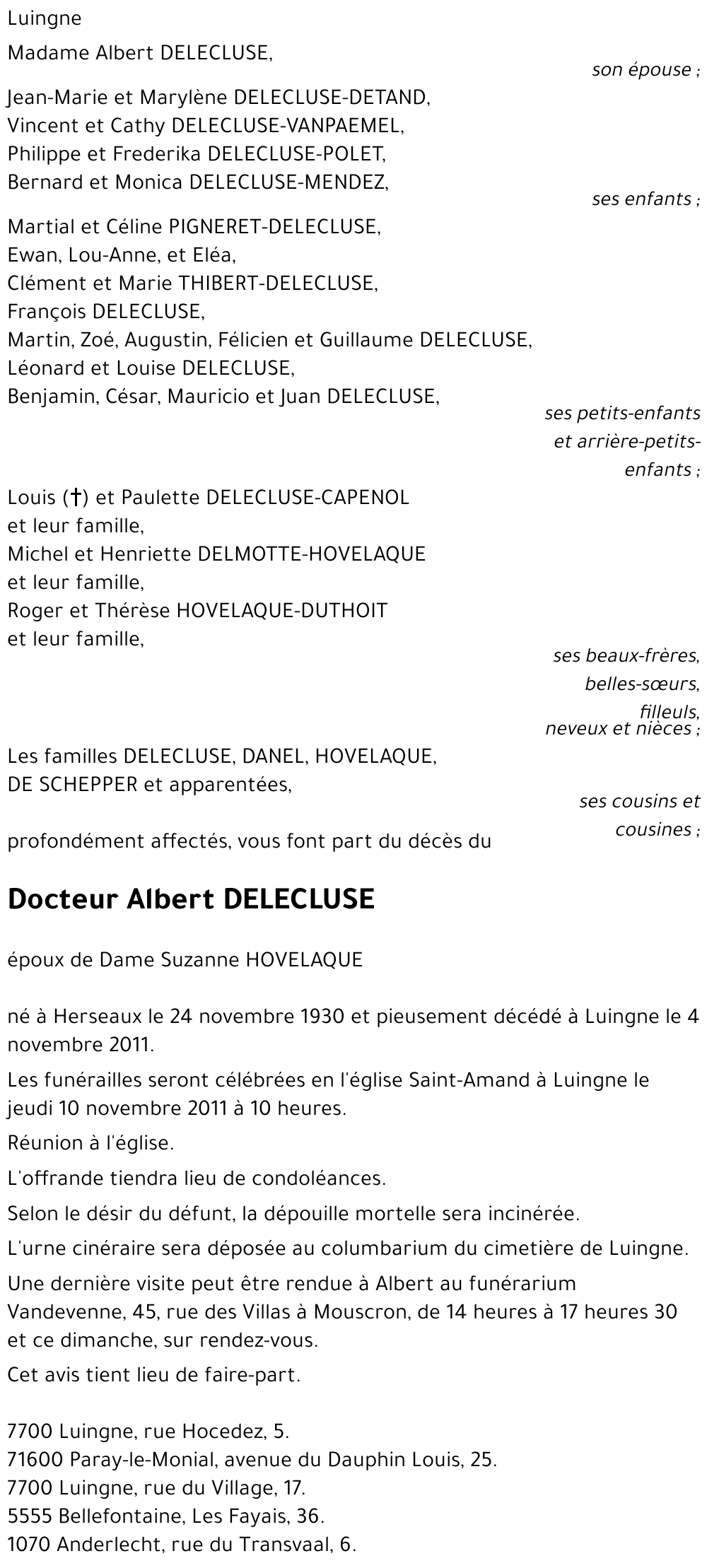 Albert DELECLUSE