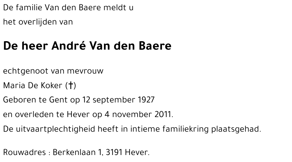 André VAN DEN BAERE