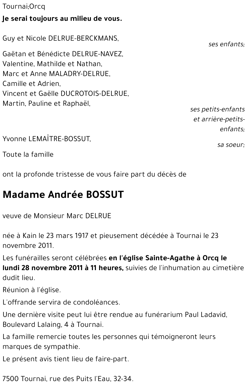 Andrée BOSSUT