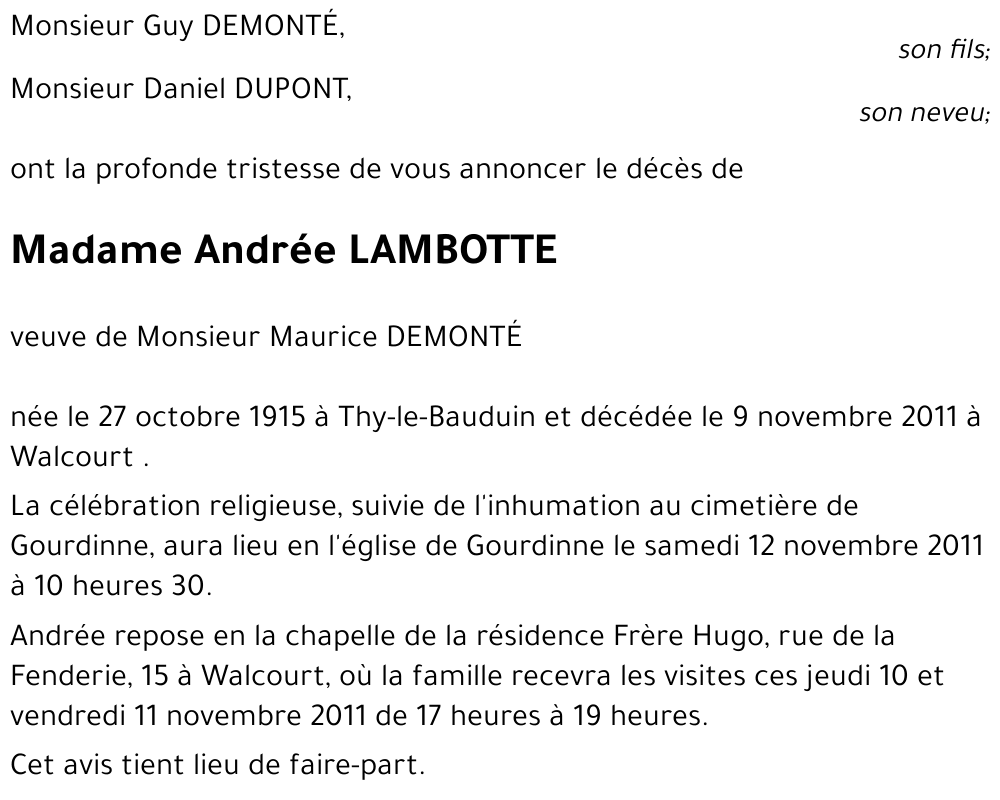 Andrée LAMBOTTE