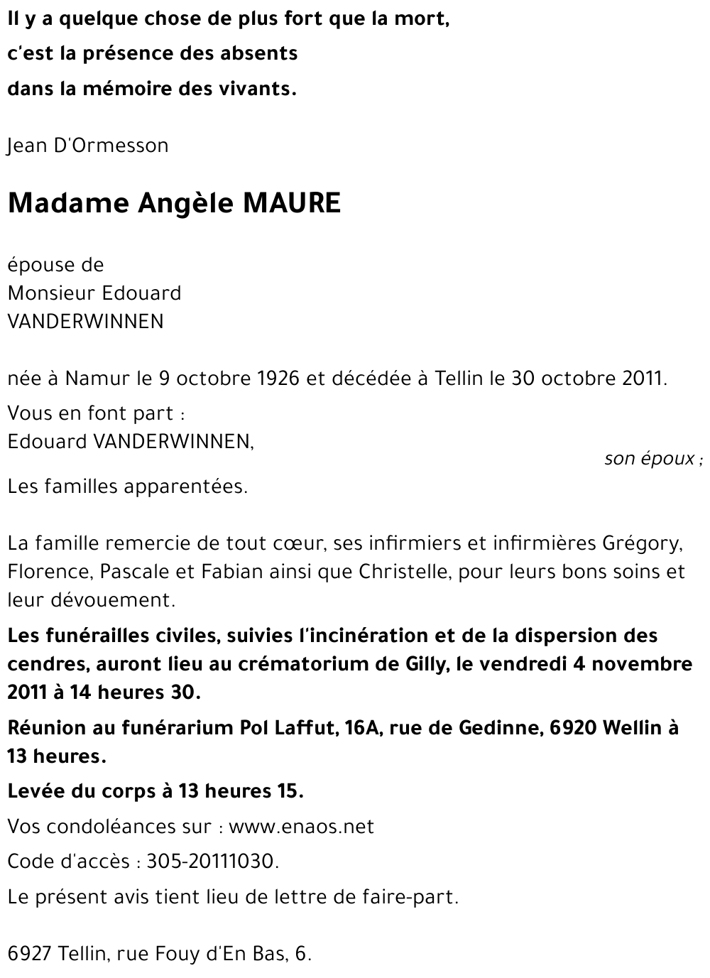 Angèle MAURE