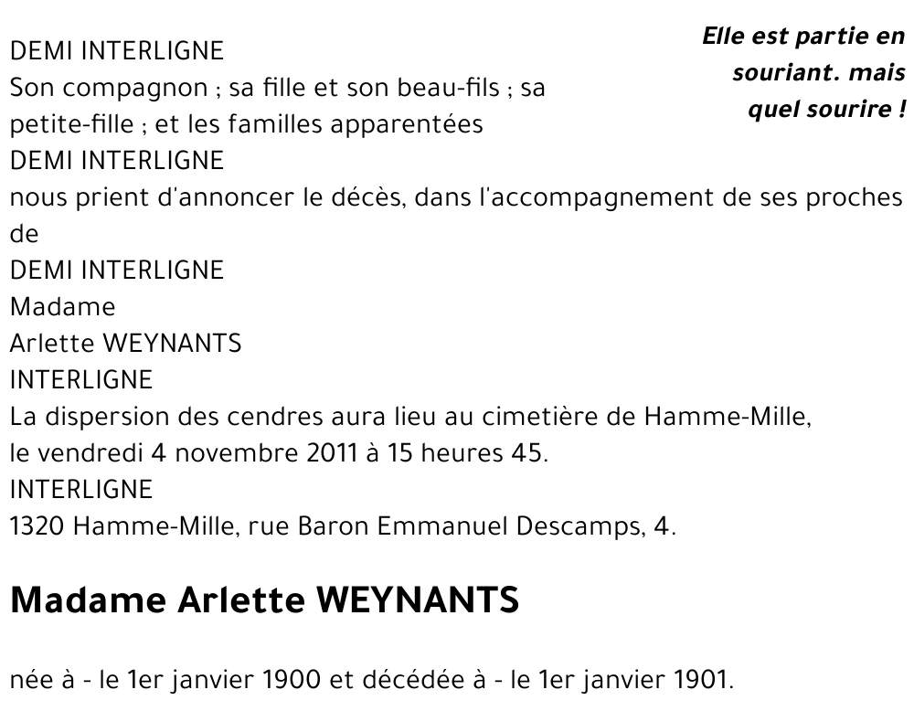 Arlette WEYNANTS