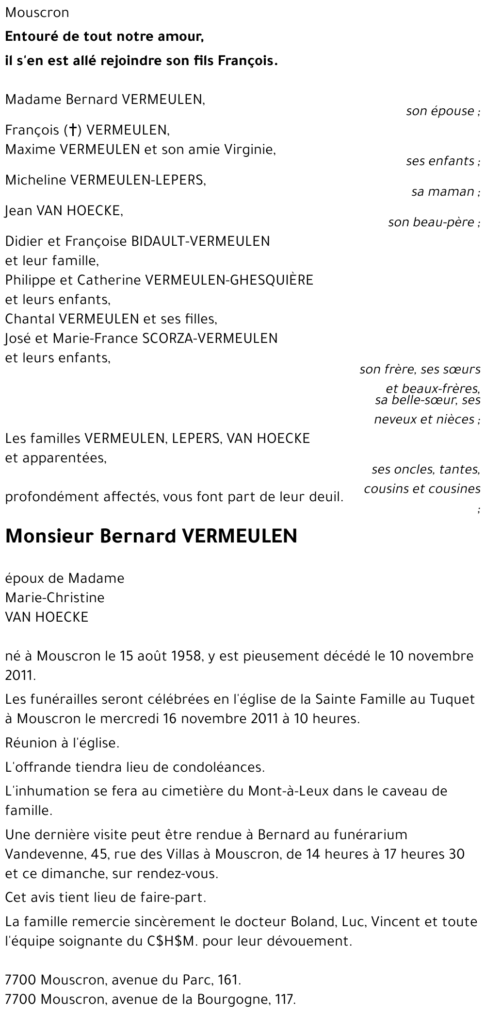 Bernard VERMEULEN