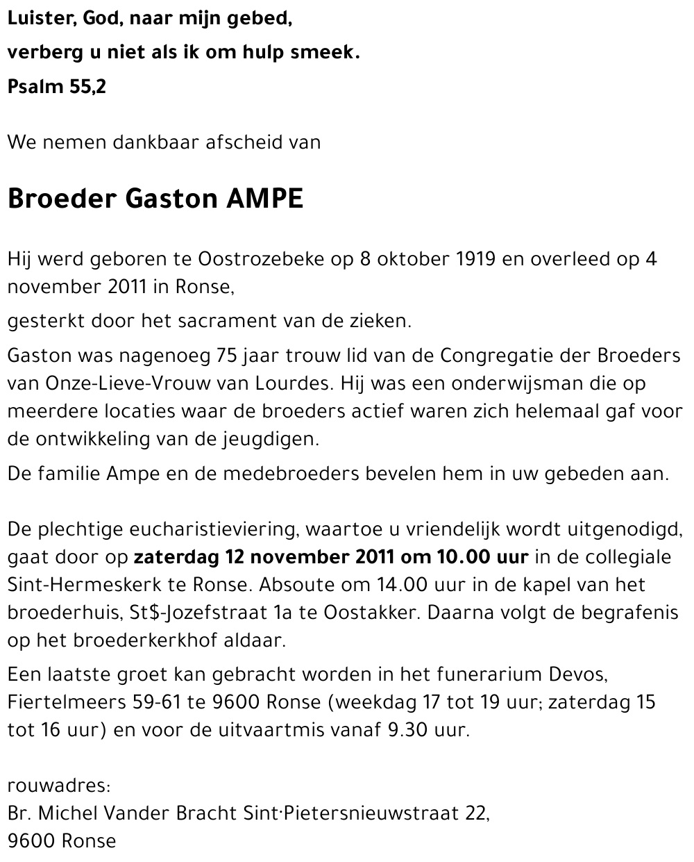 Broeder Gaston AMPE