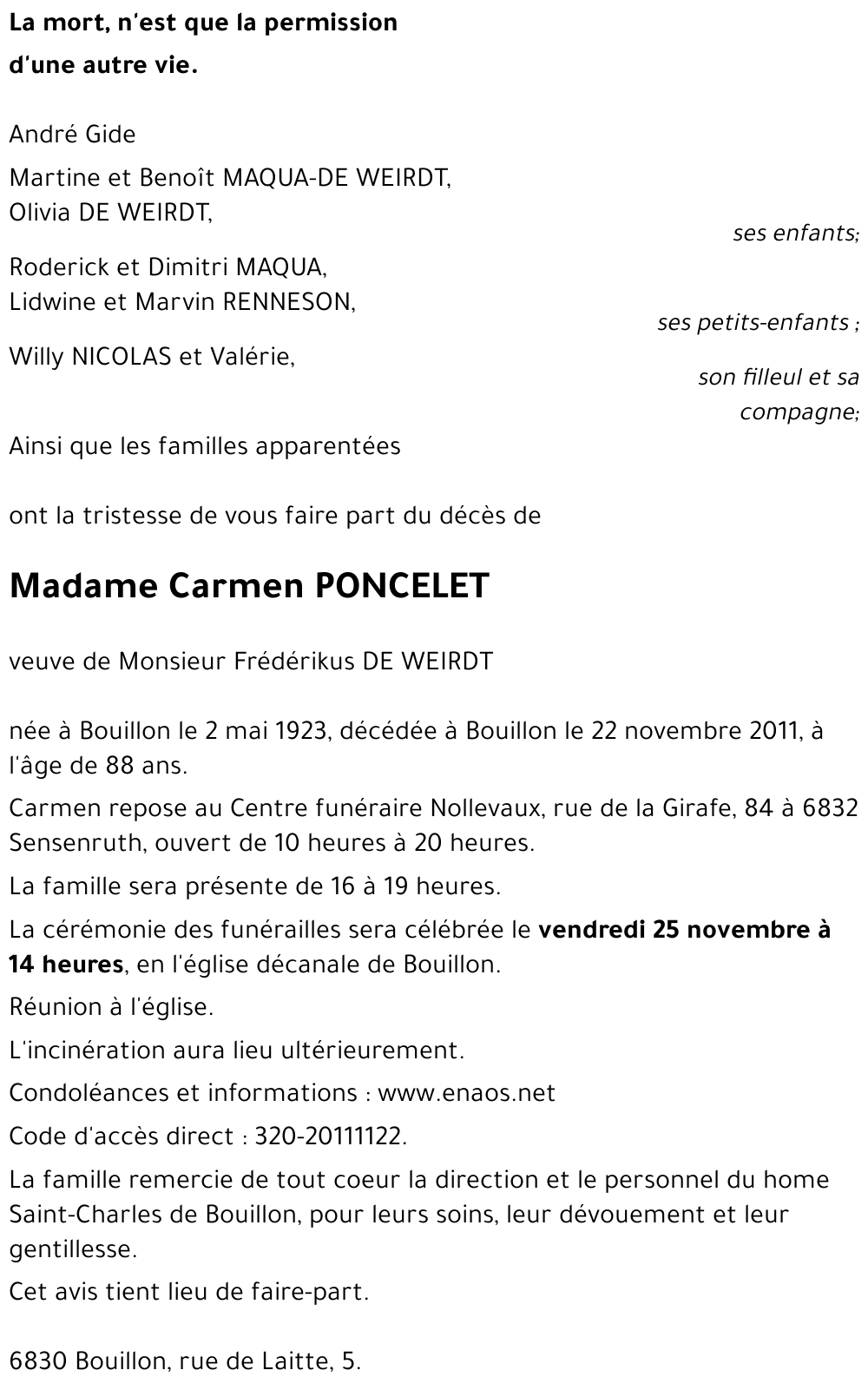 Carmen PONCELET