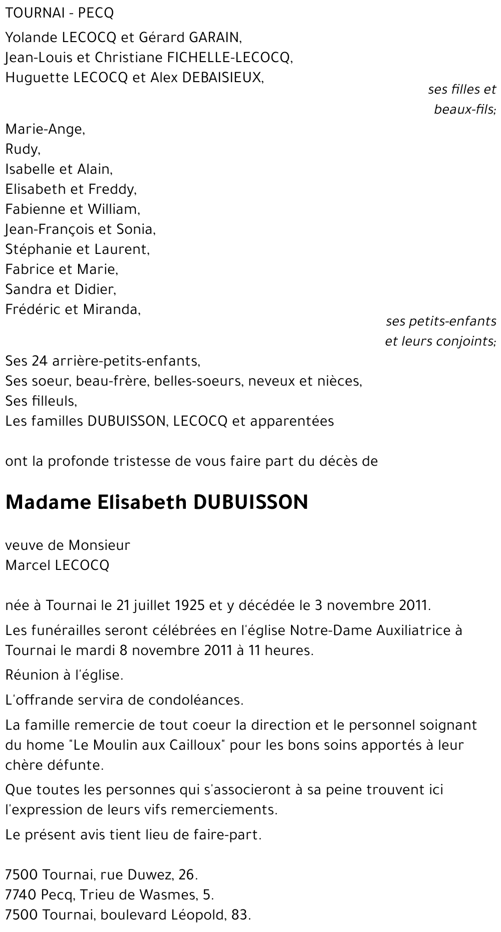 Elisabeth DUBUISSON