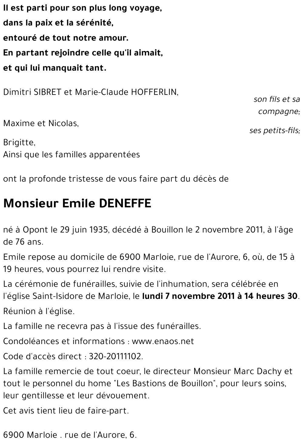 Emile DENEFFE