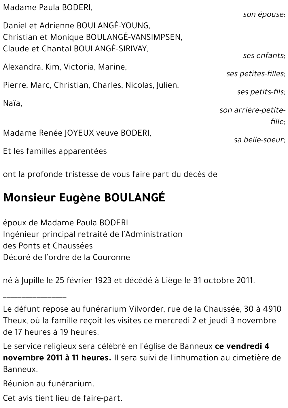 Eugène BOULANGé
