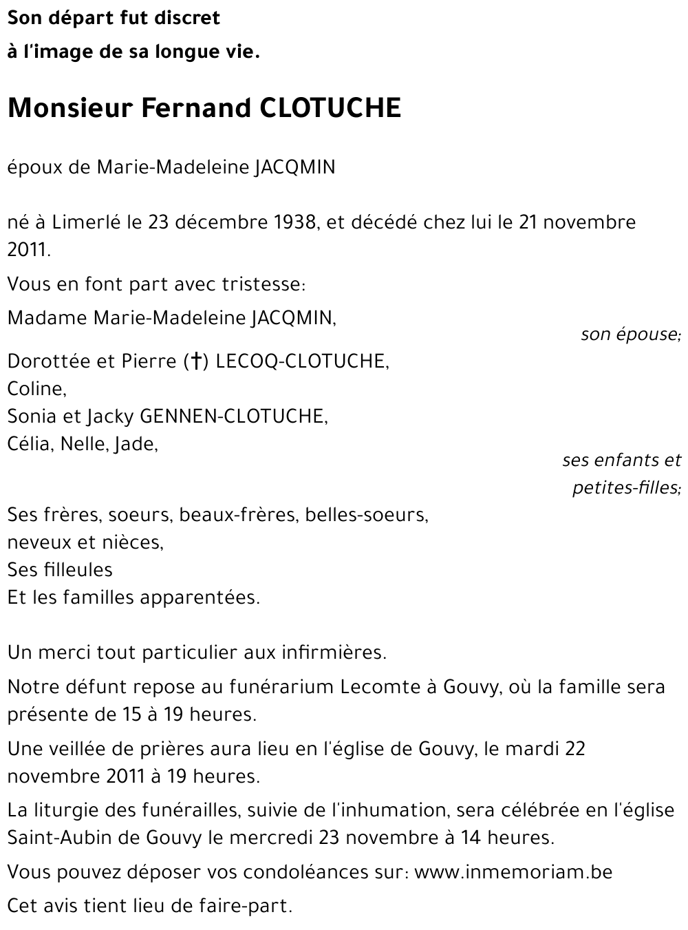 Fernand CLOTUCHE