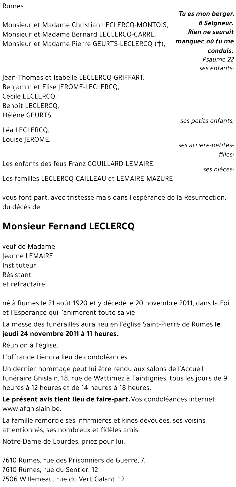 Fernand LECLERCQ
