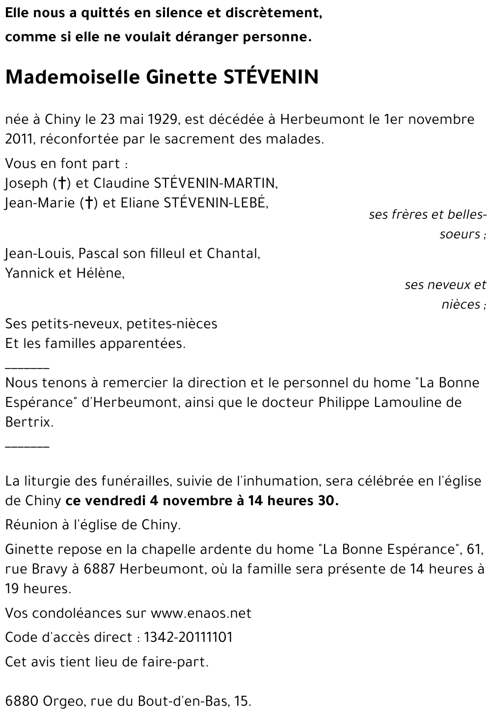 Ginette STÉVENIN