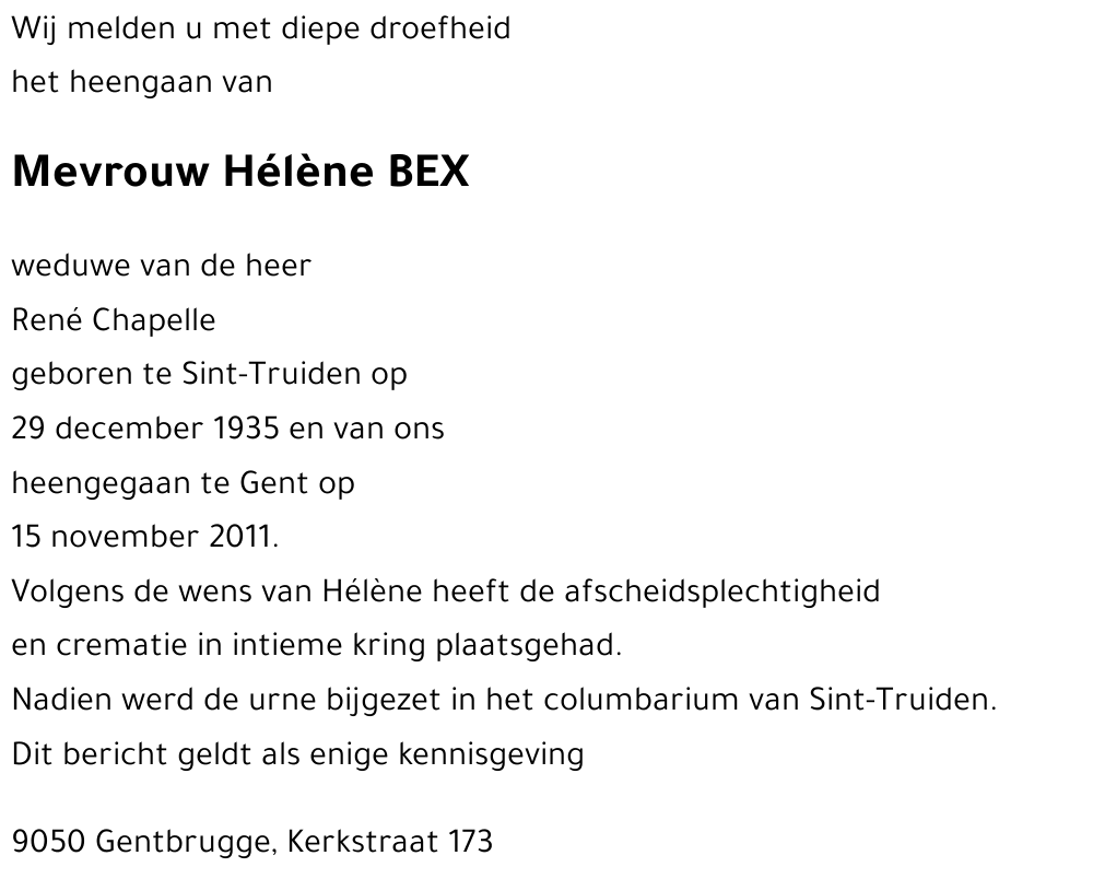 Hélène BEX