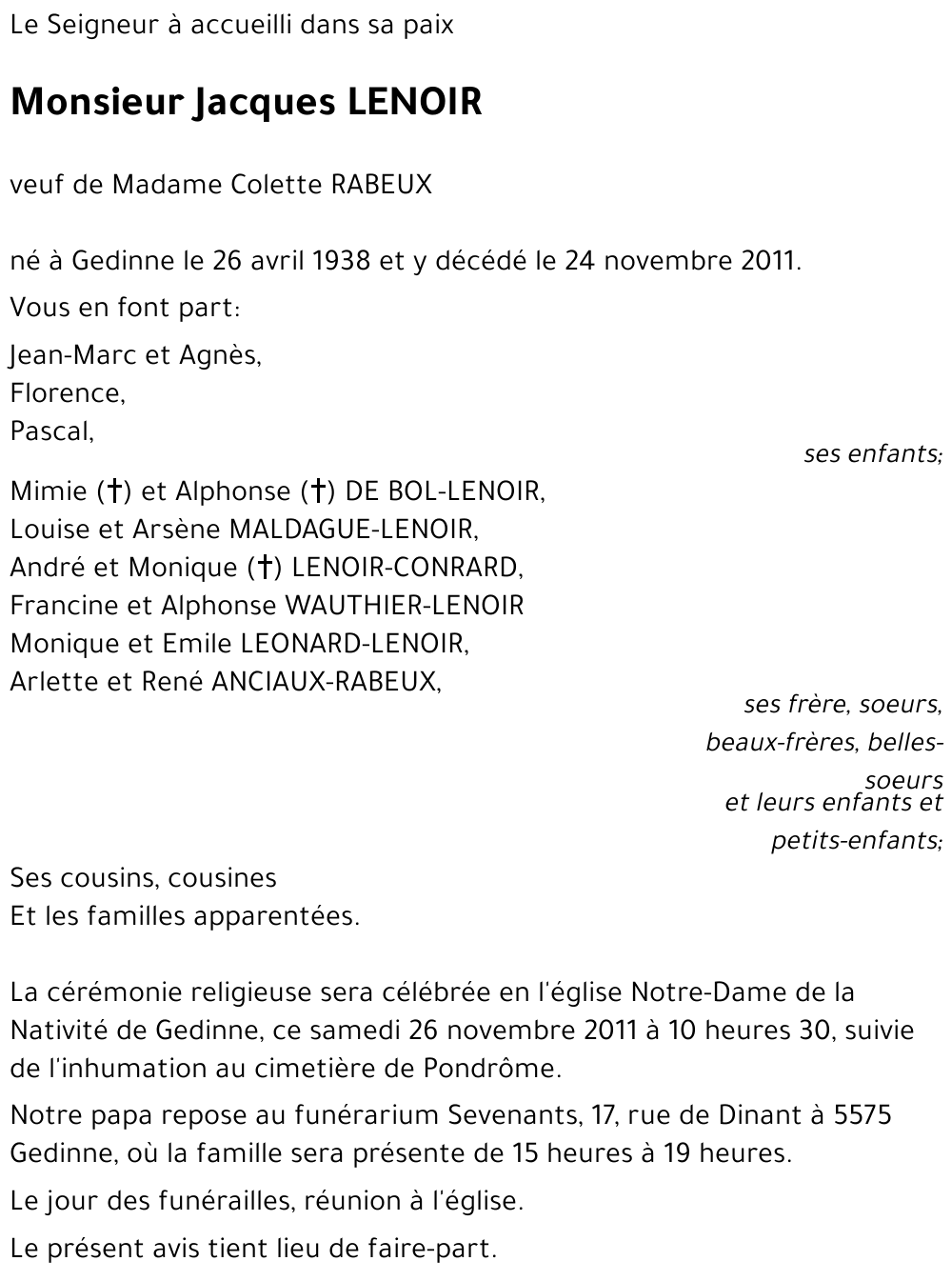 Jacques LENOIR