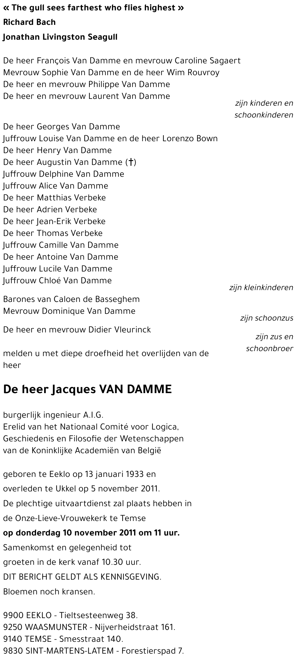 Jacques VAN DAMME